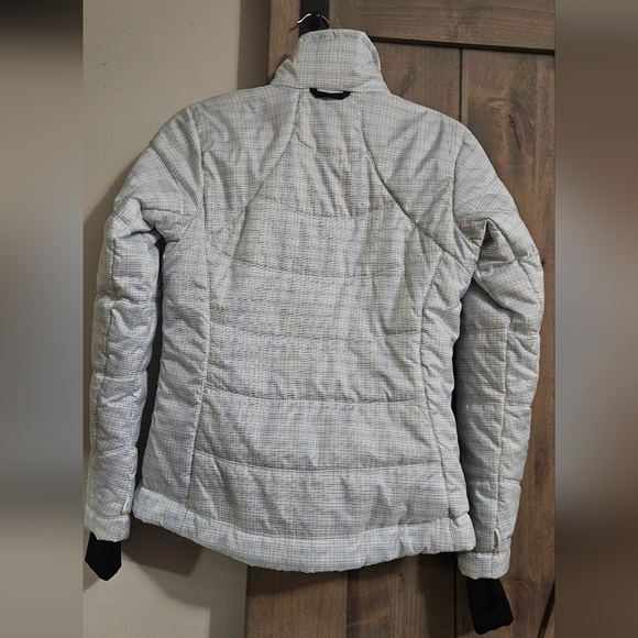 COLUMBIA Omni heat Powder lite full zip jacket. Blue/white plaid. Size Small - Picture 14 of 16